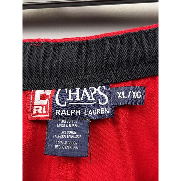 Chaps Ralph Lauren Shorts Mens XL red Blue Athletic Elastic Waist Pockets Preppy - Picture 4 of 8